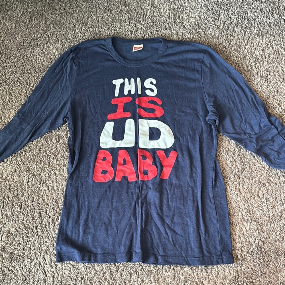 Blue Kids Shirt with Red and White Print